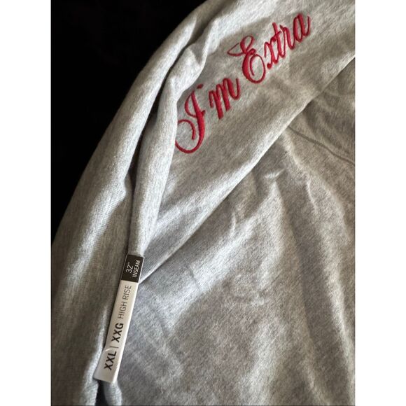 VS PINK valentines im extra grey red  flare yoga leggings pants xxl/2xl NwT - Picture 6 of 8